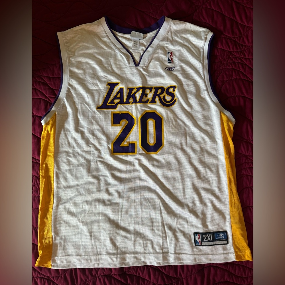REEBOK LOS ANGELES LAKERS GARY PAYTON XXL 2XL TEAM APPAREL JERSEY
